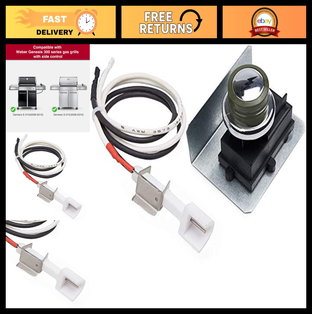Grill Igniter Kit for Weber Genesis 300 Series Gas Grills (2008-2010) – Replacem