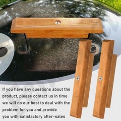 3SET CHERRY WOOD REPLACEMENT HANDLE FOR WE-BER CHARCOAL GRILL MOUNTING SCREWS W