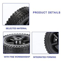 G206-0025-W1 Plastic Wheel Replacement Parts for Grill Wheels, 2pcs With black