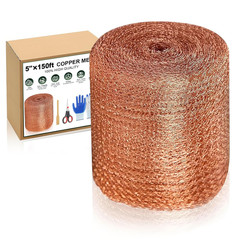 5 Inch X 150 Ft Copper Mesh Roll for Rodent Control – Rustproof Wire Gap Filler