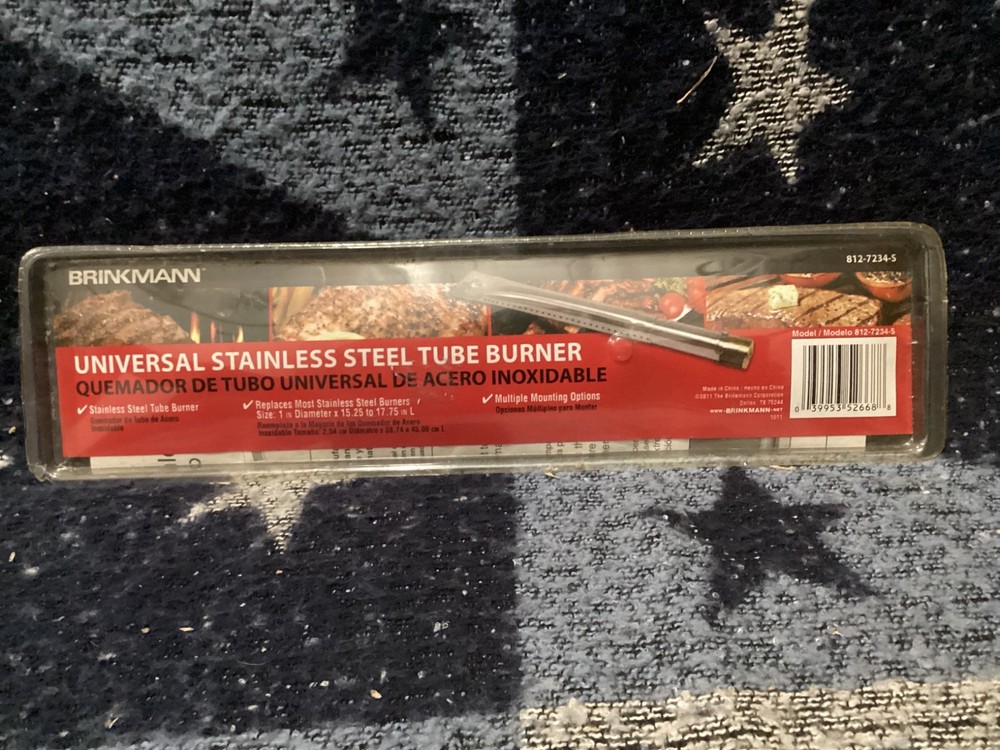 BRINKMANN Universal Stainless Steel Tube Burner Replacement BBQ Grill 812-7234-S
