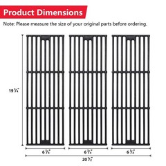 Replacement Cooking Grates for Gas Grill 19.75″ x 6.75″ – 3 Pack, Fits Multiple