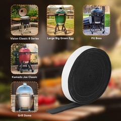 High-Temp BBQ Smoker Gasket Self-Stick 15FT for Kamado Grills & Smokers