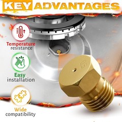 10Pcs Propane Orifice Kit – M6x0.75mm, 0.5mm=0.02″=24AWG Brass Nozzle Tempera…