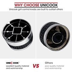 Grill Control Knob 4 Pack, Gas Burner Replacement, Chrome Plated Plastic with