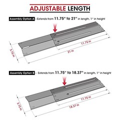3 Pack Adjustable Grill Heat Plate, Extend from 11.75″ Stainless Steel-3 Pack