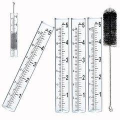 Rain Gauge Glass Replacement Tube 4 Pcs 5in w/ Brush