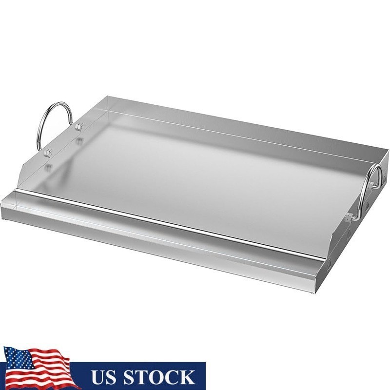 Stainless Steel Griddle Gas Grill Even Heat Detachable Handles Cooking Accessory