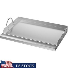 Stainless Steel Griddle Gas Grill Even Heat Detachable Handles Cooking Accessory