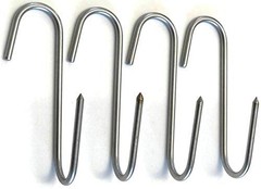 RiversEdge Products Stainless Meat Hooks, Smoker Hook, 7″ Right Angle, 4 Pack