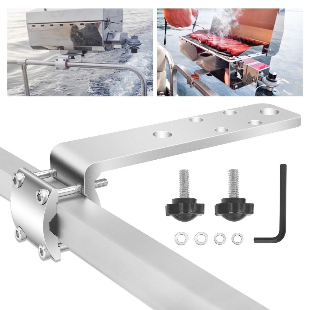 58182 Stow N’ Go Grill Rail Mount Bracket for Any Kuuma BBQ Grill, Can Silver