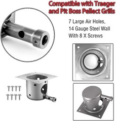 304 Stainless Steel Fire Burn Pot and Hot Rod Ignitor Kit for Traeger Pit Boss