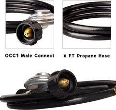 Regulador de propano de 6 pies y manguera con adaptador de codo para Blackstone