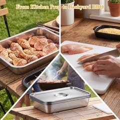 Oylnidea 10-Piece Grill Prep and Carry System, Stainless Steel BBQ Prep and S…