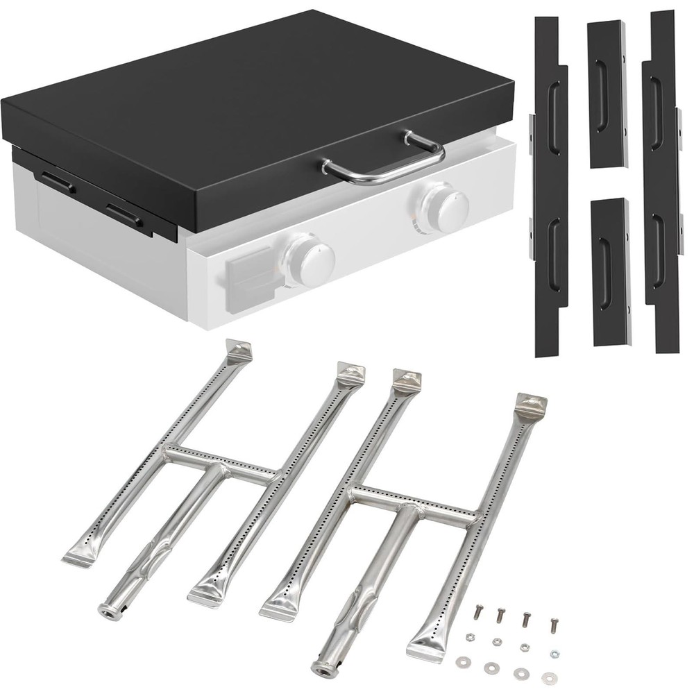 Burner Tube Set and 5011 Hard Cover Top Lid with Wind Guard for Blackstone 22…