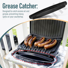 14.5″ Long Grill Oil Grease Catcher Drip Tray Pan for George Foreman Grill Repla