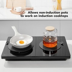 Stainless Steel Heat Diffuser for Electric Glass Gas Ceramic 7.87, Black