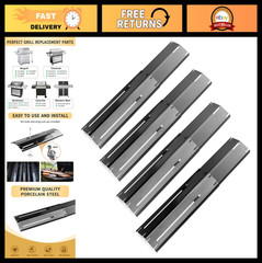 Adjustable Grill Heat Plates, Burner Covers & Flame Tamers – 4 Pack, 11.75″ to 2