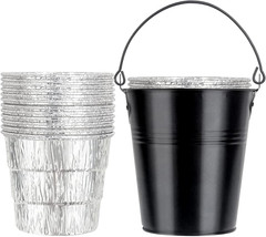 Pellet Smoker Grill Drip Grease Bucket with 20-Pack Disposable Foil Bucket Liner