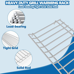Grill Warming Rack for Royal Gourmet GA5401T, Stainless Steel Grill Upper Rack f