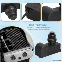 Grill Igniters Kit for Charbroil 1 Outlet AAA Battery Tact Push Button Ignition