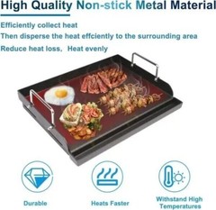 Uniflasy Universal Griddle Flat Top Plate 17″ x13” Nonstick Coating Cooking Grid