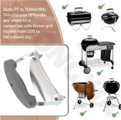 80672 Lid Handle &Shield Kit Suitable for Weber Charcoal Grills (2015-Present) E