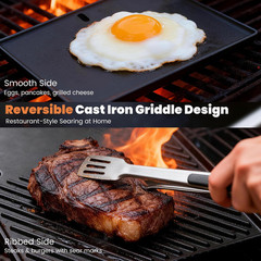 Cast Iron Grill Griddle Cooking Grates Set for Weber Spirit 300 Genesis B&C