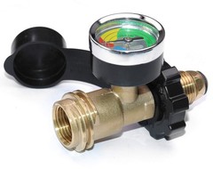 POL Propane Tank Adapter with Gauge Universal Fit Convert POL LP Tank Valve t…