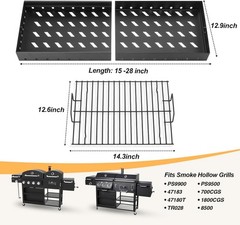 Versatile 15-28 Inch Stretchable Charcoal Tray for High-Temperature Grilling
