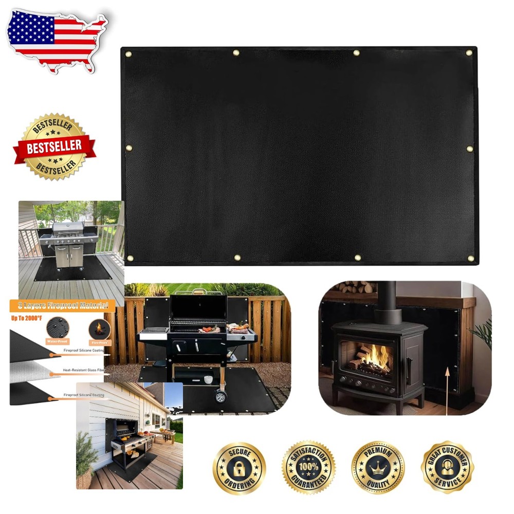 Large 4’x6′ BBQ Heat Shield – Protect Deck, Wall, Fence from Grill Heat & Stains