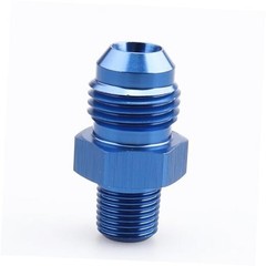 Male 1/8″ NPT to -6 AN Flare Adapter Straight 6AN to 1/8 NPT flare to NPT blue