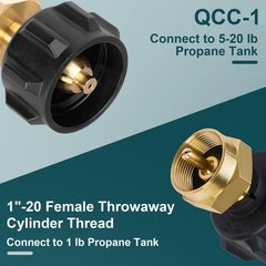 GASPRO Propane Refill Adapter, Fill 1 Pound Black