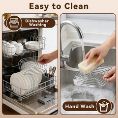 2PCS Crisper Stainless Steel Rack Compatible with Ninja Crispi Air Fryer, Gla…