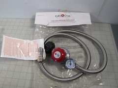 Gas One 2123 High Pressure Propane Regulator w/ Hose & Gauge 0-30 PSI NEW