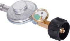 6FT Propane Regulator Hose with Gauge, Grill Regulator Hose QCC1 Connection for