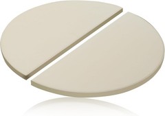 2 Pack Half-Moon Ceramic Heat Deflector Plates for Kamado Joe Classic I, II, III