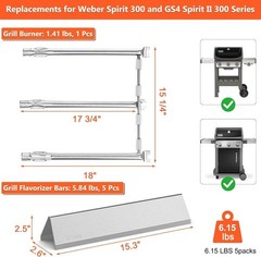 SUS304 Spirit e310 Grill Parts, 69787 Grill Burner and 7636 Flavorizer Bars f…
