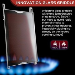 Adjustable Glass Griddle for Weber Char-Broil Nexgrill Gas Grills 13.25×9.25