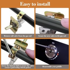 36 Inch Griddle Burner Control Valve with Gas for Blackstone 36 Inch, Brass