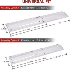 4x Universal Adjustable Grill Heat Plates Heat Tents Heat Shields for Gas Grill