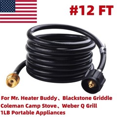 SHINESTAR 12FT Propane Hose Adapter 1lb to 20lb Tank for Buddy Heater Weber Q