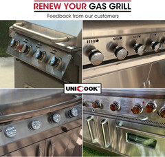 Grill Control Knobs for Gas BBQ D Shaped Valve Stem 5 Pack Chrome Plated