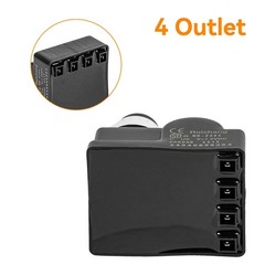 only fire 14451 Universal Electric Silver Push Button 4 Outlet, Schwarz
