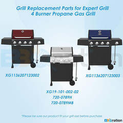Grill Parts Kit for Expert Grill 4 Burner 720-0789H, Grill Grate, Heat Shield an