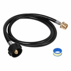 6FT QCC Propane Adapter Hose for Weber Q Gas Grill LP Tank 1lb to 20lb Converter