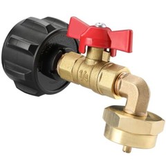 QCC1 Propane Refill Elbow Adapter with Gauge & ON-Off Control Valve 1lb to 20lb
