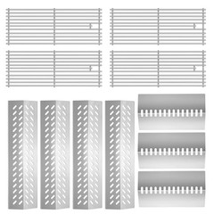 4pcs 16631 Flame Tamer Flavor bar & 3pcs 16520 Heat Plate Shield with 4pcs