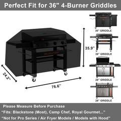 Grill Cover Heavy Duty Waterproof for Blackstone 36″ Griddle Camp Chef 4 Burner