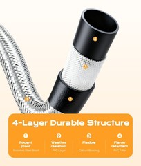 DPB 5FT/12FT Braided LP Hose, 0-20PSI Adjustable Regulator with QCC1 & 3/8″ -USA